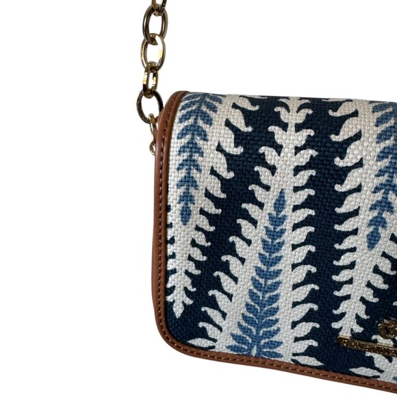 Spartina 449 Handbag Crossbody Purse Geometric Pattern 7"x 4 " Blues White EUC - Picture 9 of 16